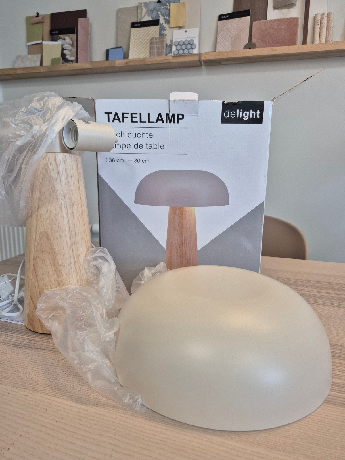 Tafellamp Ledas beige Kwantum, Met snoer/stekker, Overige typen, Nieuw, E27 (groot)