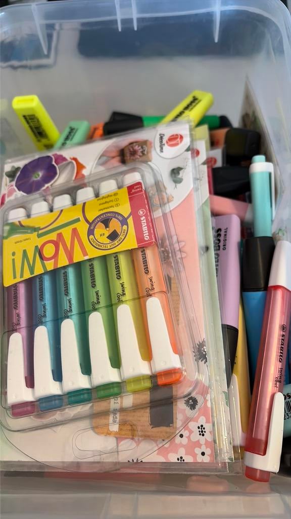 Stickers stempels stabilo stiften en fineliners, Ophalen, Zo goed als nieuw
