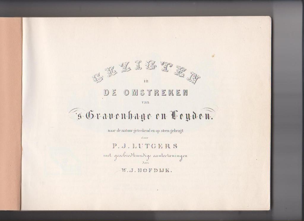 Den Haag, s-Gravenhage, Leiden, Oude tekeningen in steendruk, Ophalen of Verzenden, Zo goed als nieuw, Lutgers