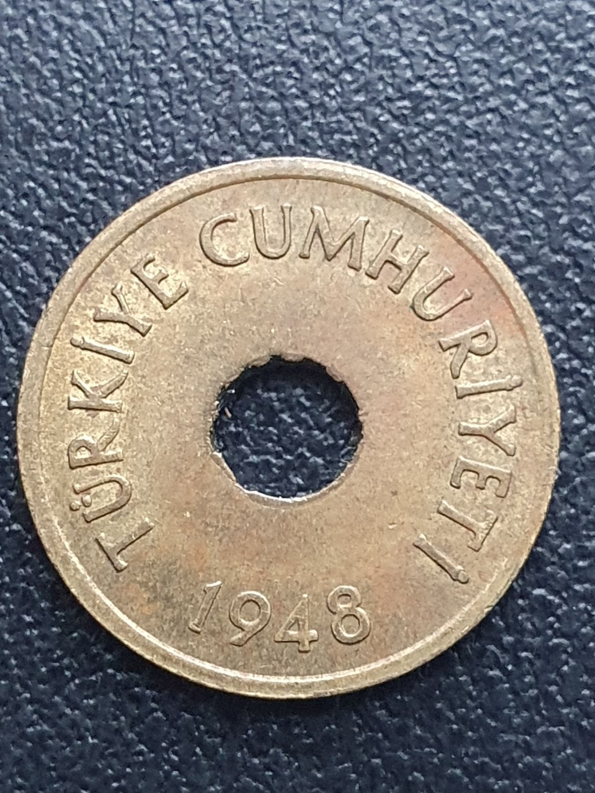 1 Kurus munt uit 1948 Turkije, Ophalen of Verzenden, Midden-Oosten, Losse munt