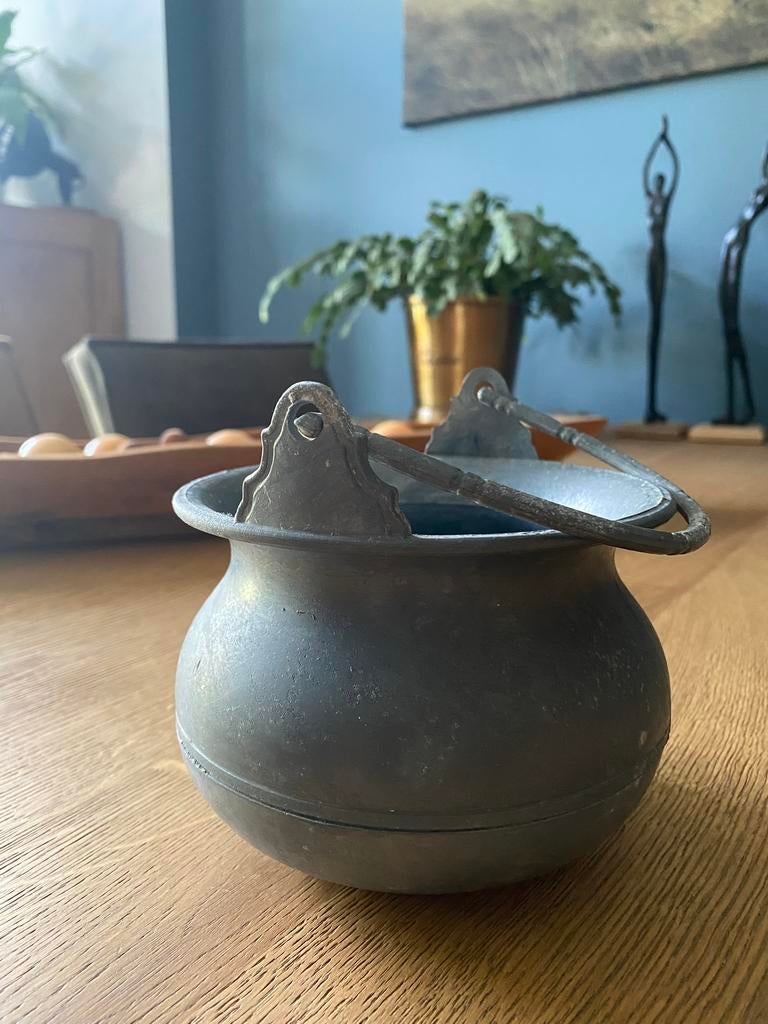 Tinnen pot met hengsel, Antiek en Kunst, Ophalen of Verzenden