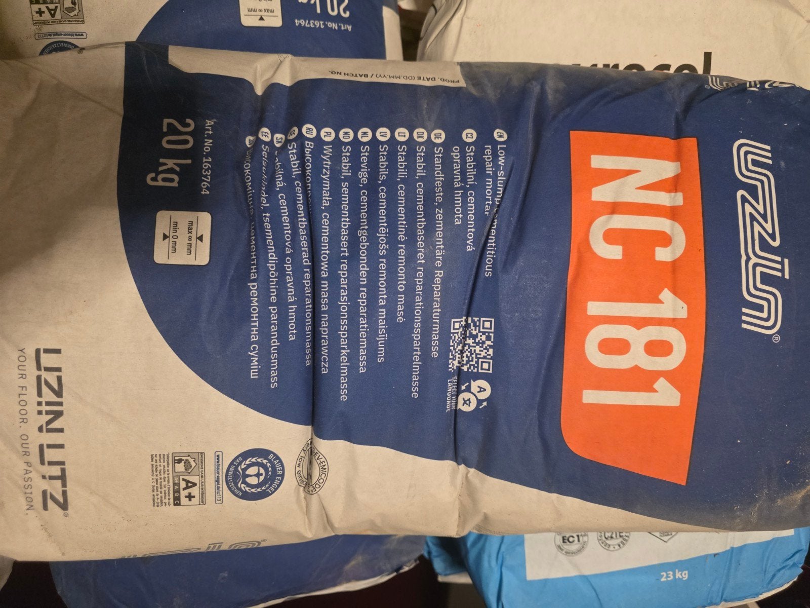 UZIN LUTZ NC 181 opvulmortel 20kg 3 zakken, Ophalen, Nieuw