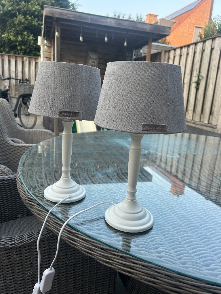 2 Nachtlampjes/tafellamp Rivièra maison, Huis en Inrichting, Lampen | Tafellampen, Ophalen, Gebruikt, Wit, E27 (groot)