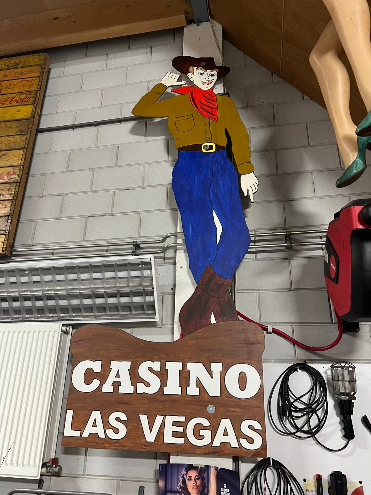 Las Vegas Vic casino cowboy sign200cm hoog ! UNIEK MANCAVE, Ophalen