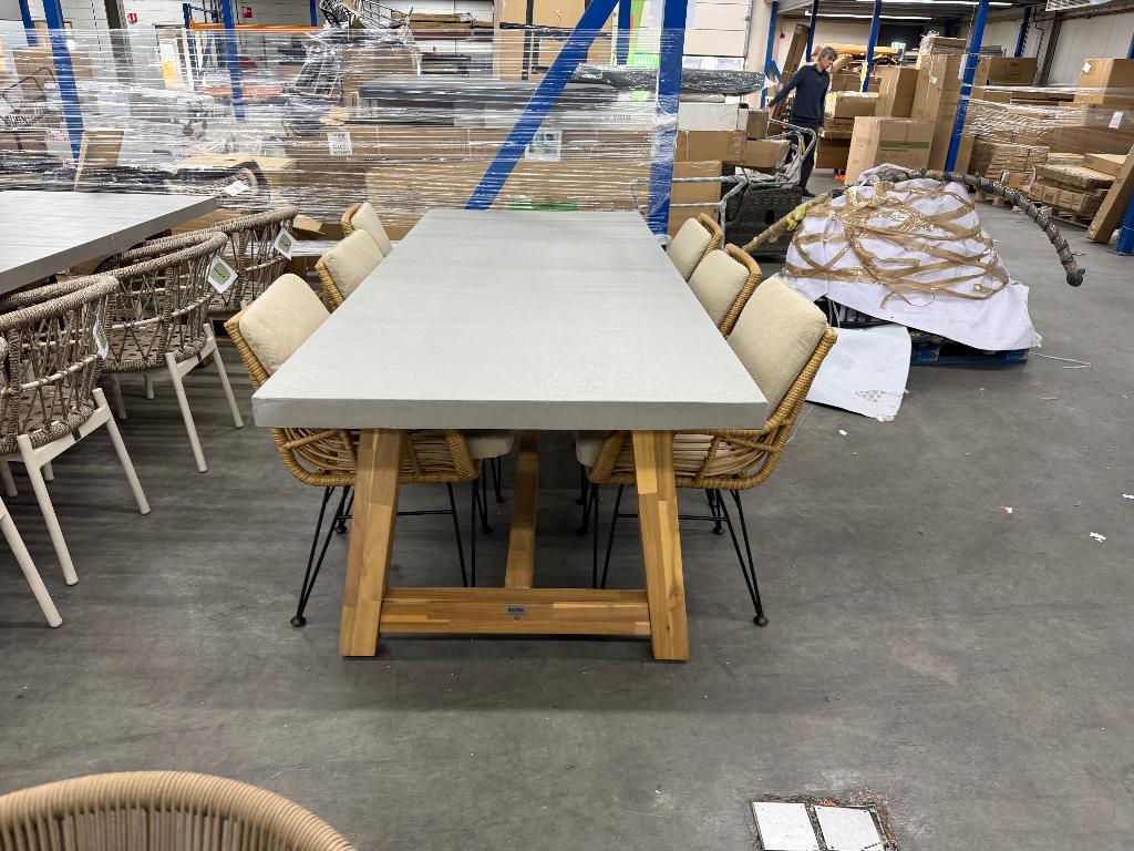 Veltis/Carlos dining tuinset 6 personen 250cm, Tuin en Terras, Ophalen, Gebruikt, Aston Martinlaan 36, Hardhout