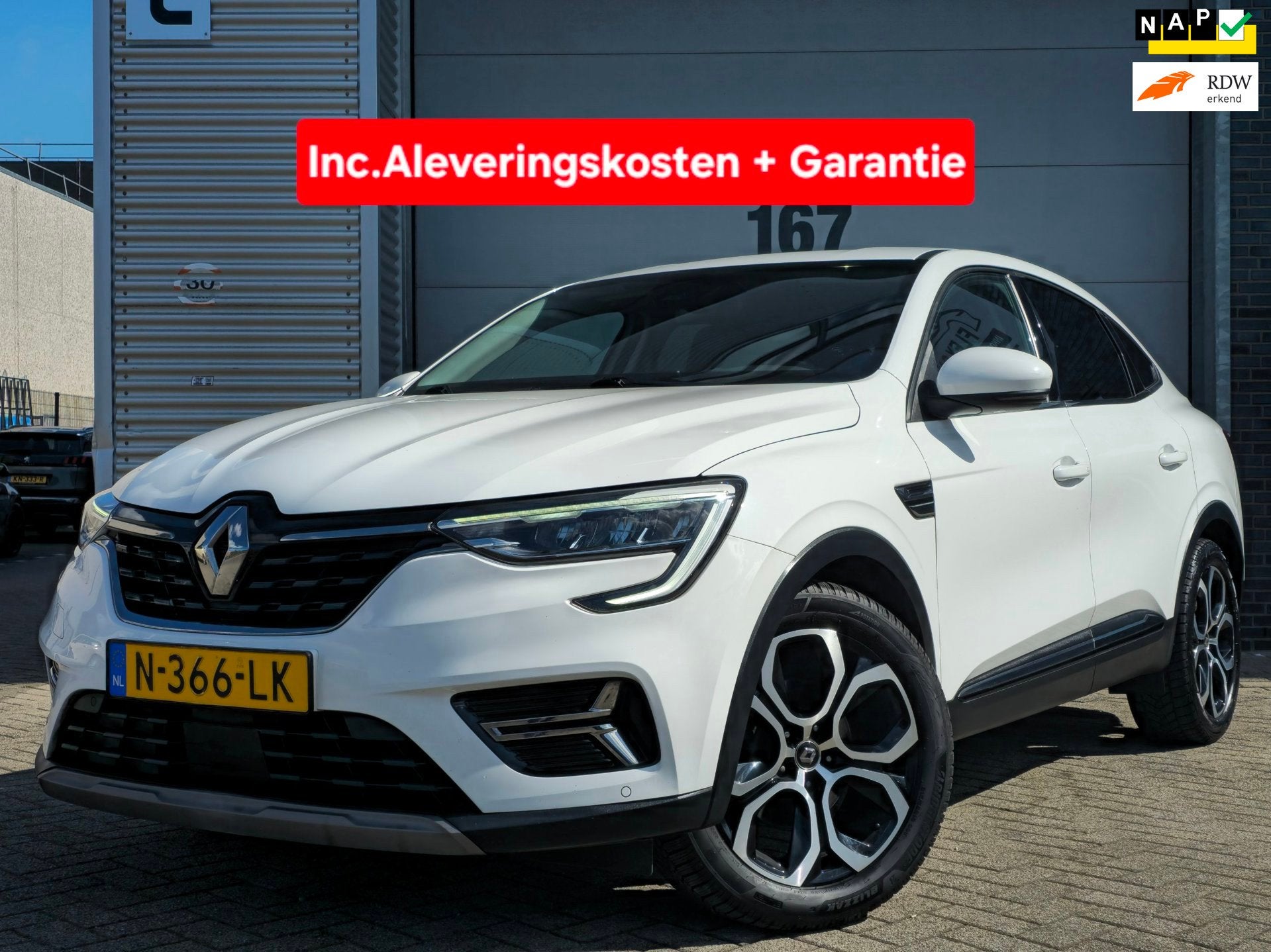 Renault Arkana 1.6 E-Tech Hybrid 145 Intens|Achteruitrij cam, Auto's, Gebruikt, 4 cilinders, Leder en Stof, Wit