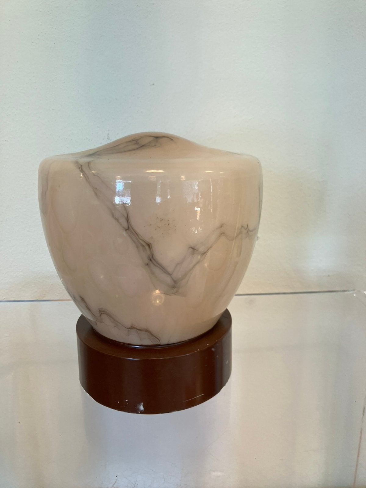 Oude plafondlamp. Met marmer glas, Ophalen of Verzenden, Zo goed als nieuw, Glas