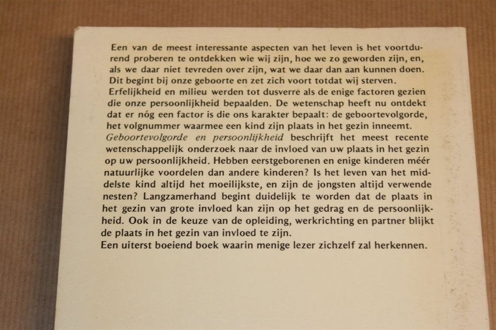 Geboortevolgorde & Persoonlijkheid — Invloed Gezinspositie, Boeken, Ophalen of Verzenden, Gelezen