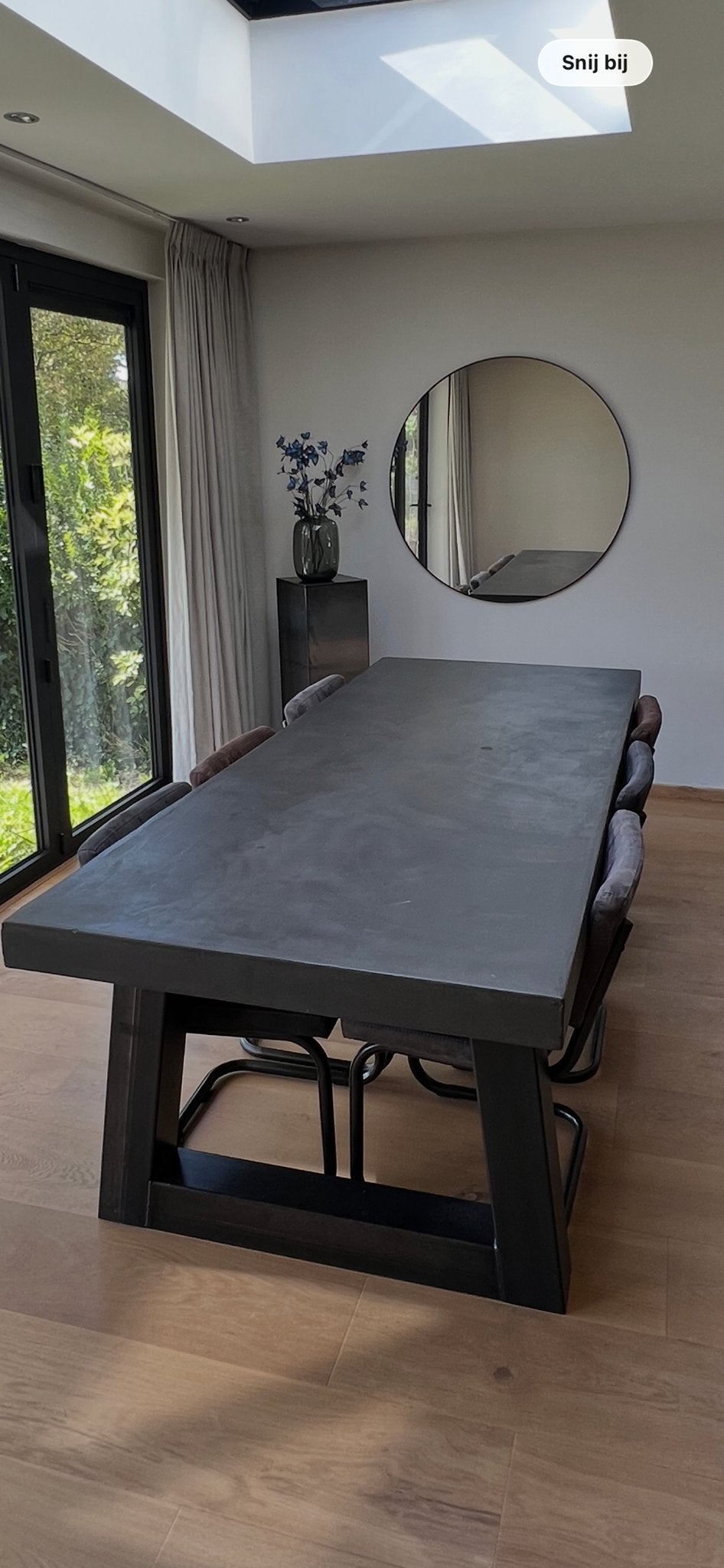 Stalen Zuil / Display Zuil - Blank Gepoedercoat, Huis en Inrichting, Woonaccessoires | Overige, Gebruikt, Metaal, Grijs, Industrieel