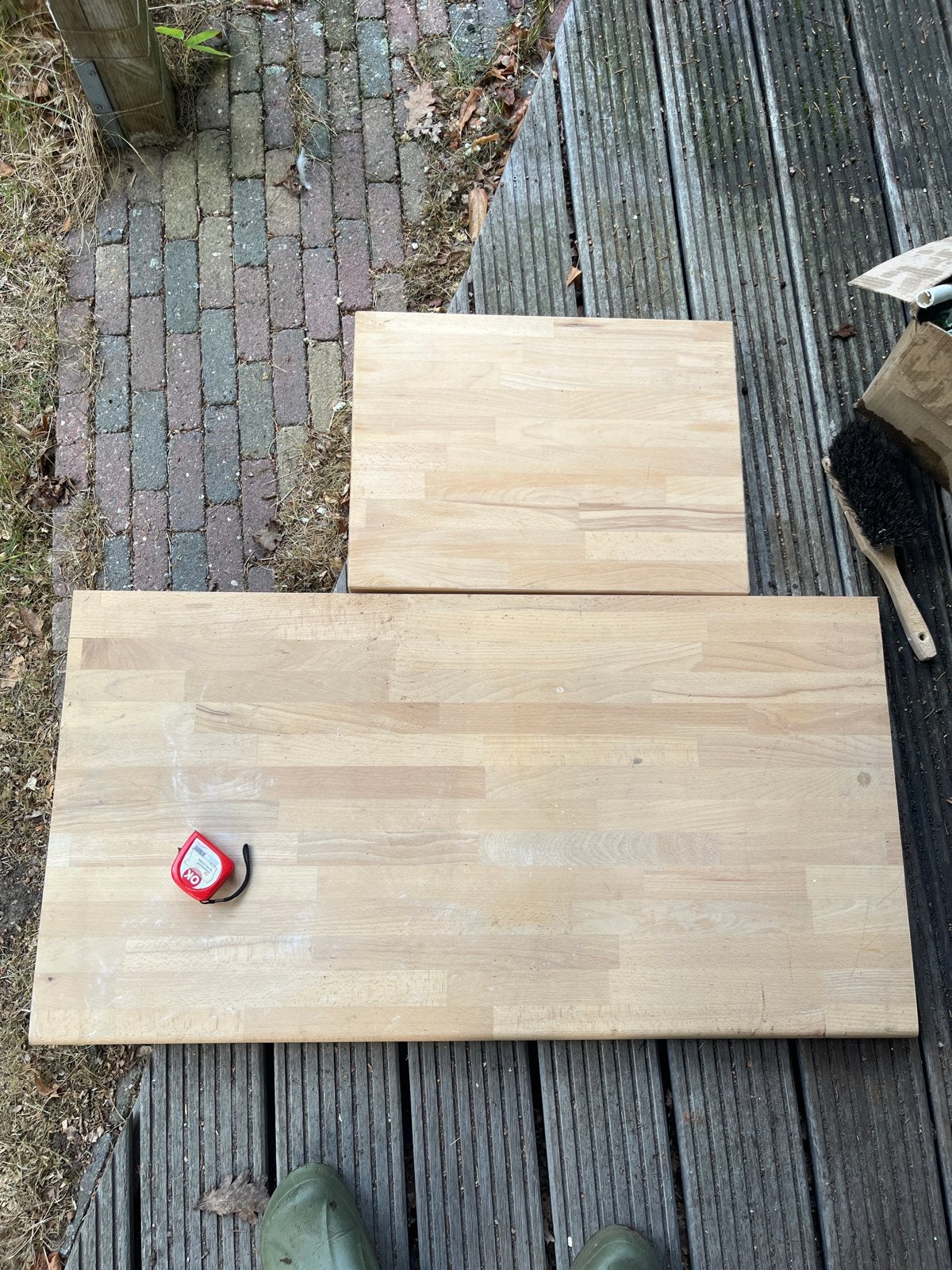 Massief houten aanrechtblad, onbewerkt, 4cm dik, Doe-het-zelf en Verbouw, Ophalen, Gebruikt, Plank, 50 mm of meer