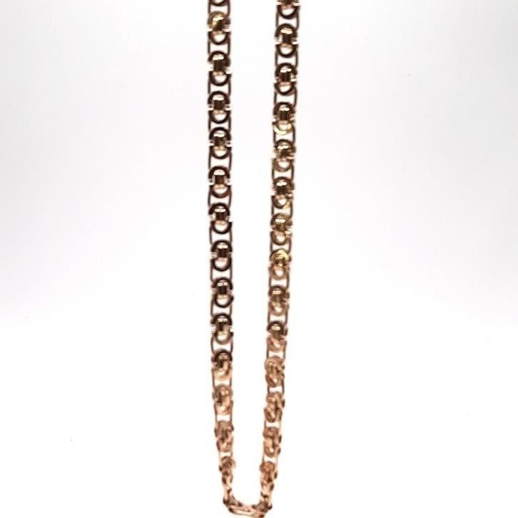 Gouden platte koningsketting 14kt, Www.bredajuwelier.nl, Nieuw, Ophalen of Verzenden, Www.bredajuwelier.nl