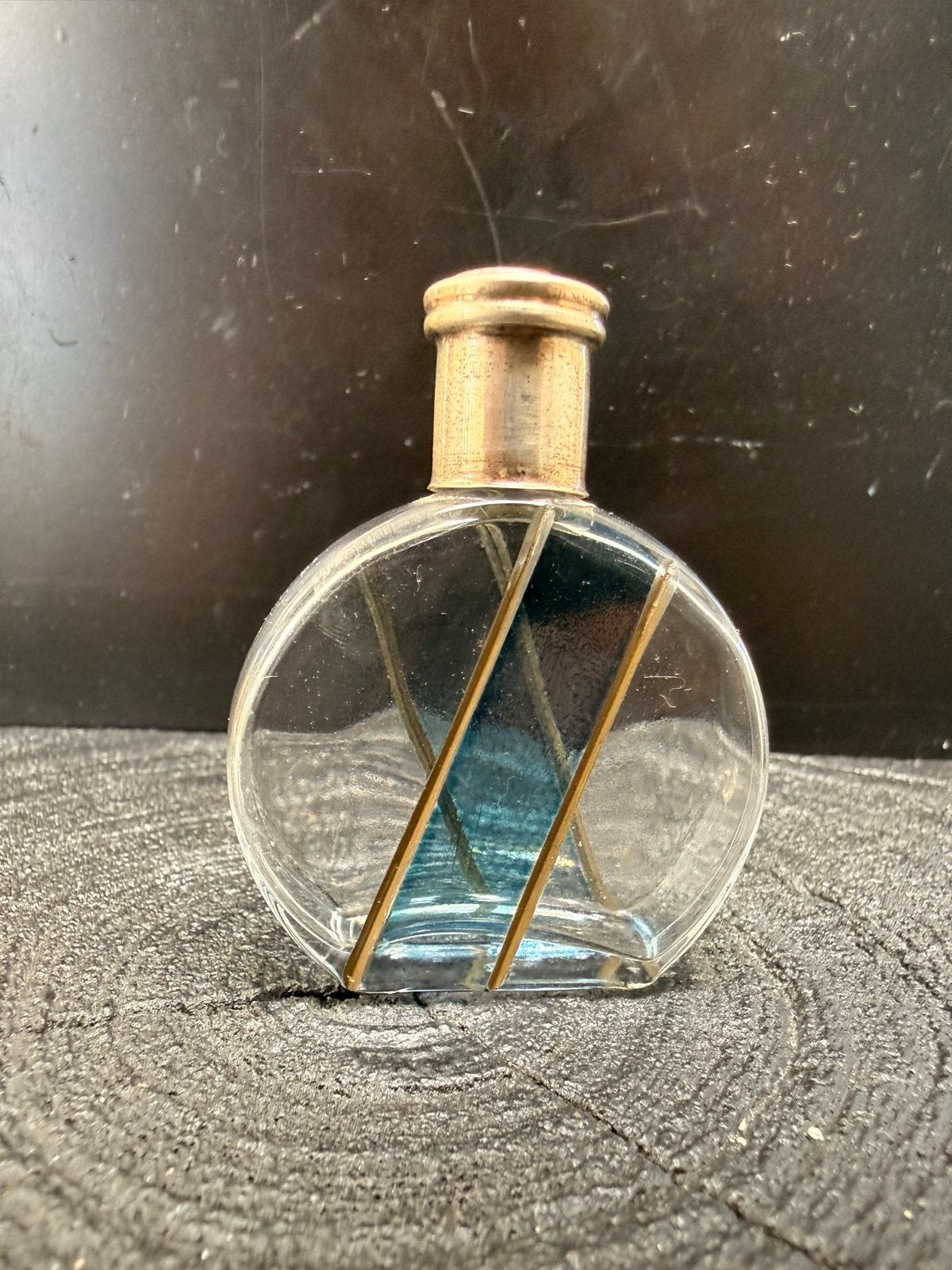 Vintage Zilveren Parfumflesje met Blauw Glas en Doosje, Antiek en Kunst, Verzenden, Zilver