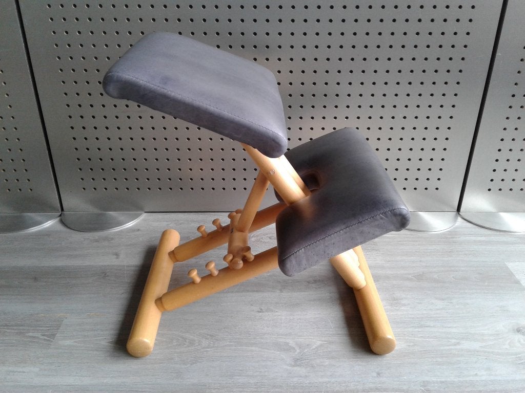 Stokke (Variér) Multi Balans (Grijs Leder), Zeer Mooi!, Huis en Inrichting, Bureaustoelen, Ophalen of Verzenden, Zo goed als nieuw