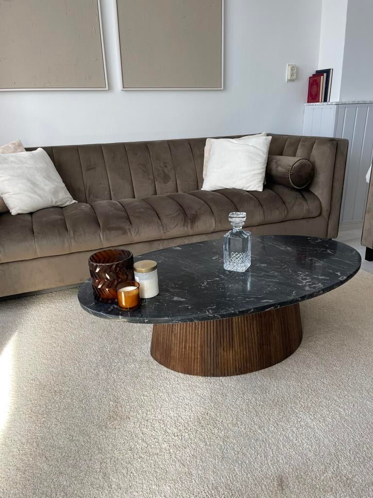 Marmere koffietafel/ salontafel, Huis en Inrichting, Tafels | Salontafels, Ophalen, 100 tot 150 cm, 50 tot 100 cm, Zo goed als nieuw