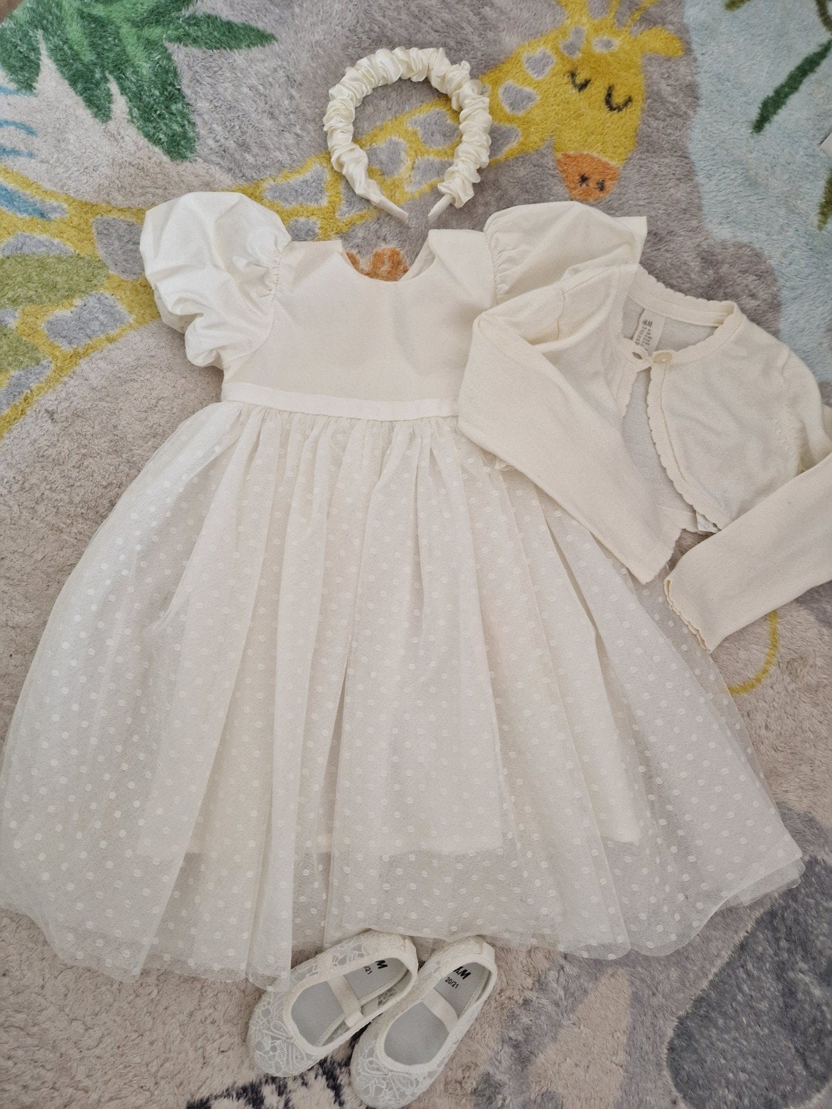Feestelijk setje: tullen jurkje, bolero, schoentjes en haarb, Kinderen en Baby's, Meisje, Jurkje of Rokje, H&M, Ophalen of Verzenden