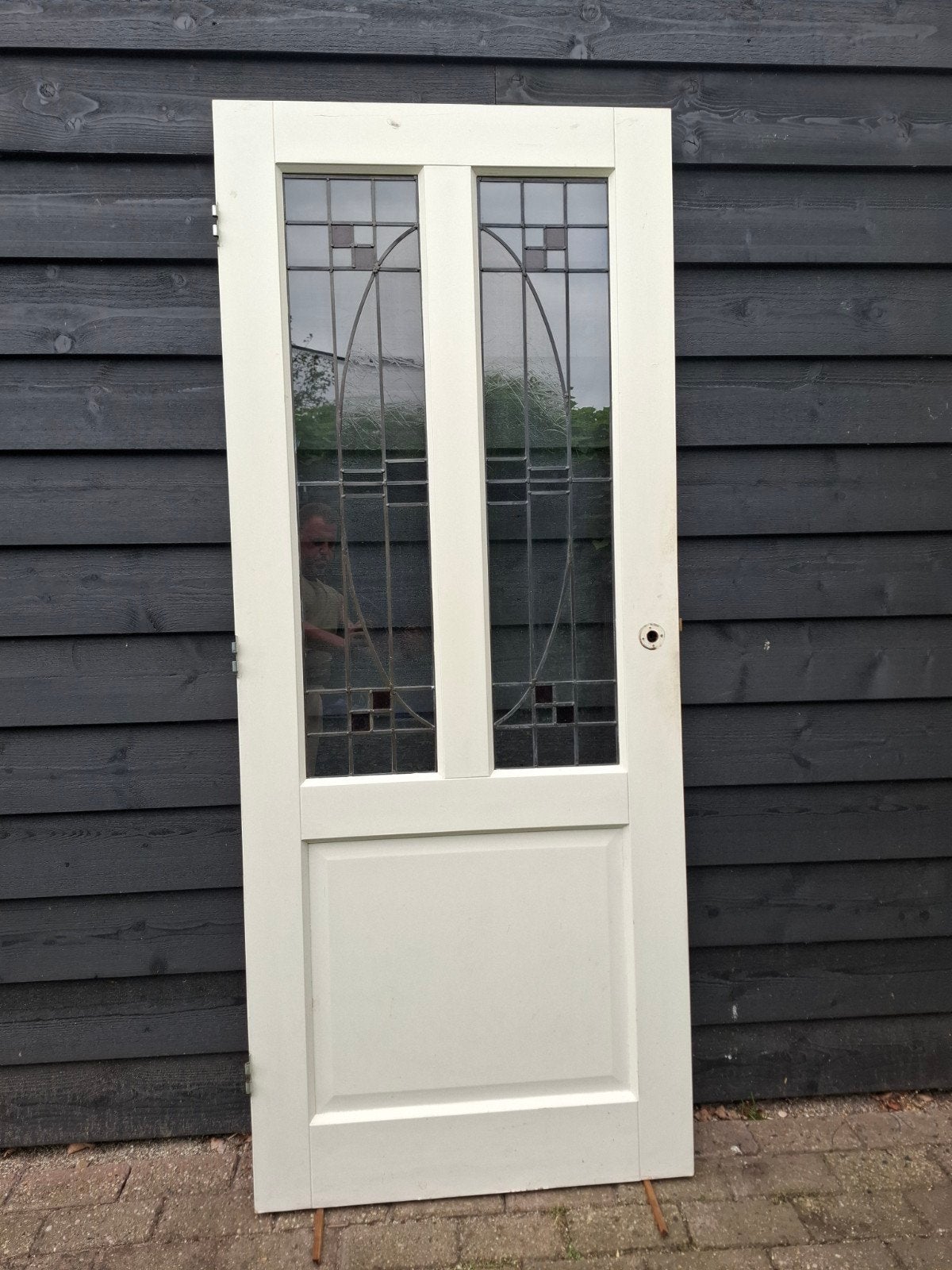 Glas en lood deur, Ophalen, Gebruikt, Binnendeur, Glas