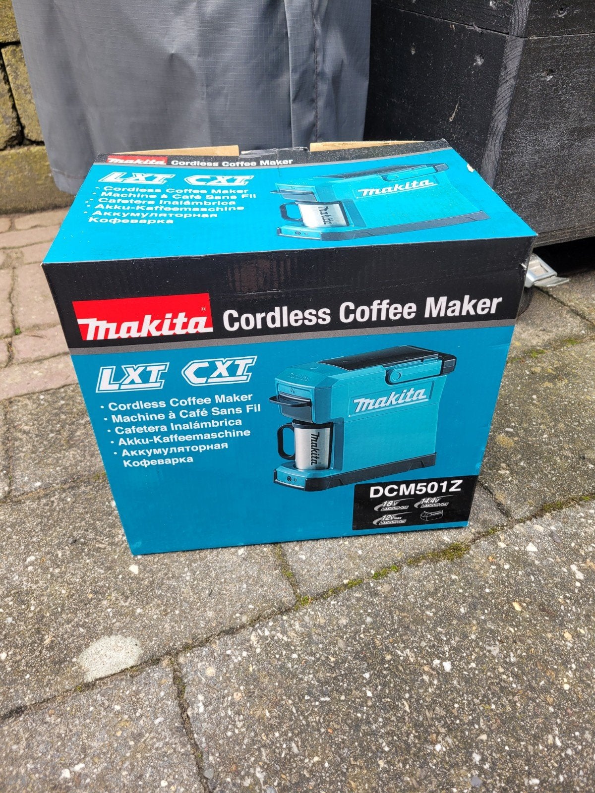 Makita DCM501Z Accu Koffiezetapparaat - Nieuw in doos, Afneembaar waterreservoir, Ophalen of Verzenden, 1 kopje, Gemalen koffie