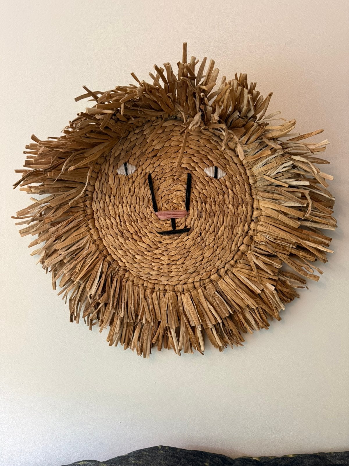 Rotan leeuwenkop, Ophalen of Verzenden, Zo goed als nieuw, Wanddecoratie