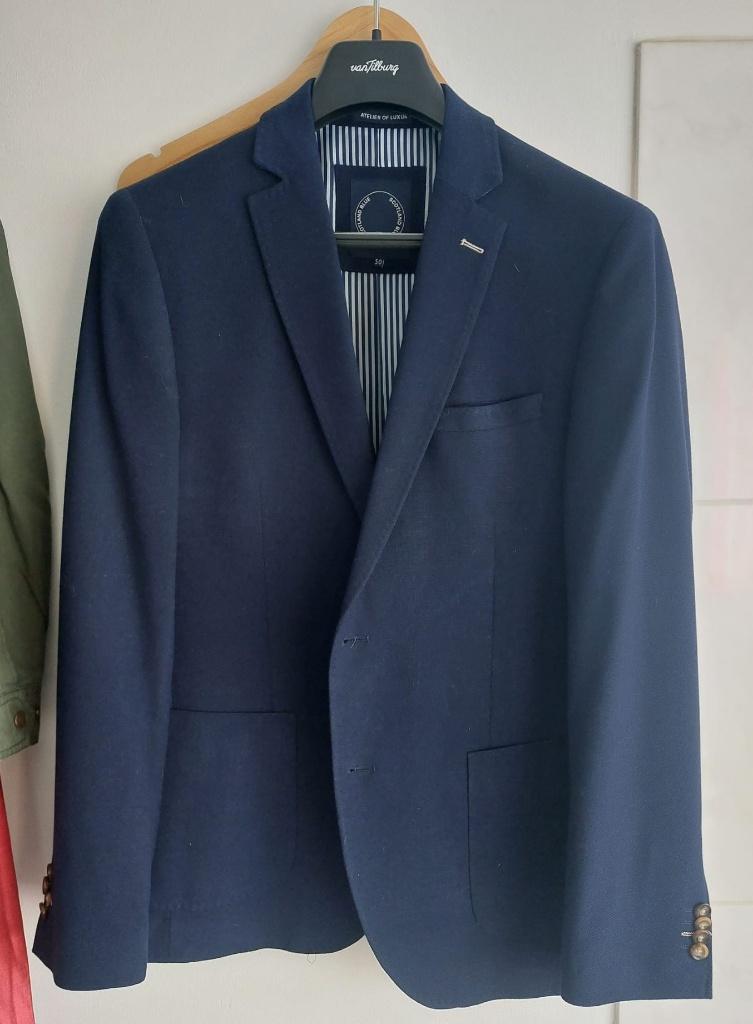 Luxe donkerblauw jasje / blazer merk Scotland Blue maat 50, Scotland blue, Ophalen of Verzenden, Zo goed als nieuw, Maat 48/50 (M)