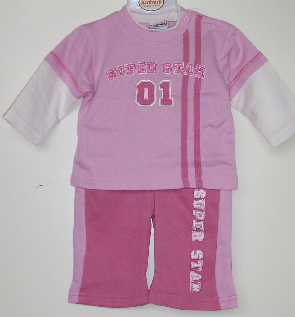 Maat 68 2-delige meisjes set roze NIEUW (5212), Kinderen en Baby's, Babykleding | Maat 68, Meisje, Aardvark, Nieuw, Ophalen of Verzenden