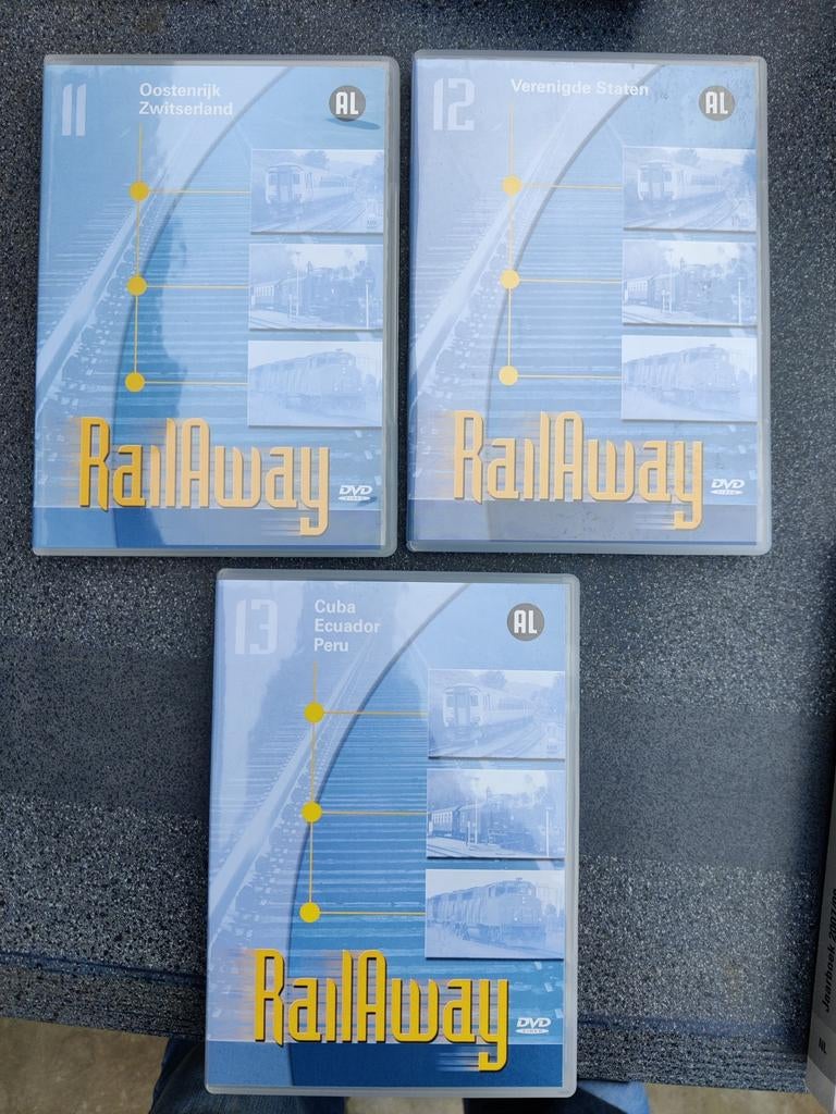 RailAway DVD's Deel 11, 12 en 13 - Treinreizen Wereldwijd, Alle leeftijden, Ophalen of Verzenden, Gebruikt