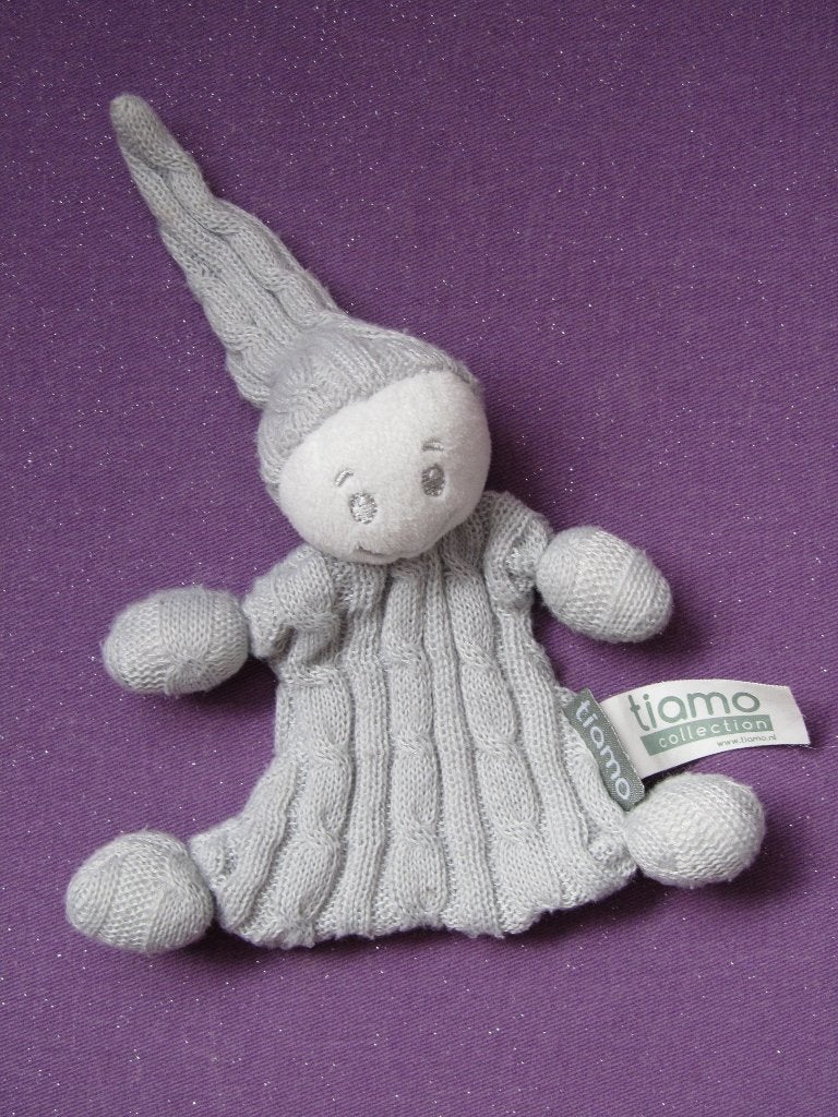 TIAMO COLLECTION Knuffeldoekje POPJE. GRIJS **Nieuw**, Kinderen en Baby's, Speelgoed | Knuffels en Pluche, Overige karakters, Overige typen