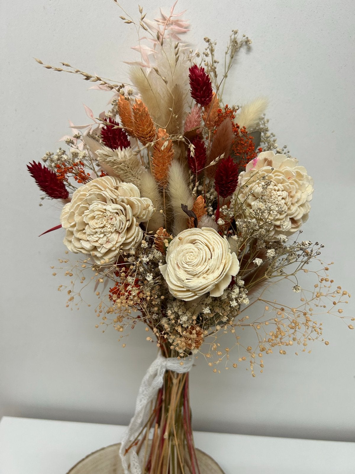 Prachtig bruidsboeket van droogbloemen, Ophalen of Verzenden, Zo goed als nieuw, Meerkleurig, Accessoires