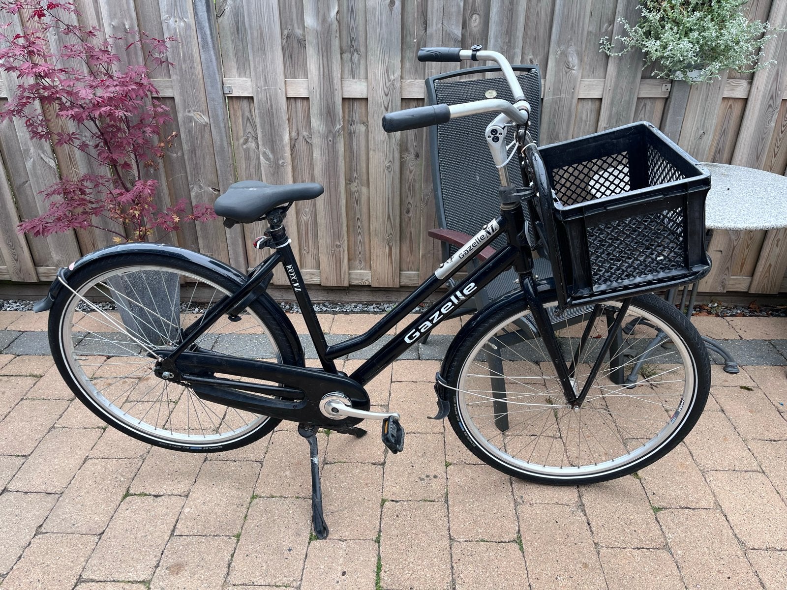 Gazelle Damesfiets met Voordrager en Mand - Zwart, Fietsen en Brommers, Ophalen, Terugtraprem, 50 tot 53 cm, Gazelle