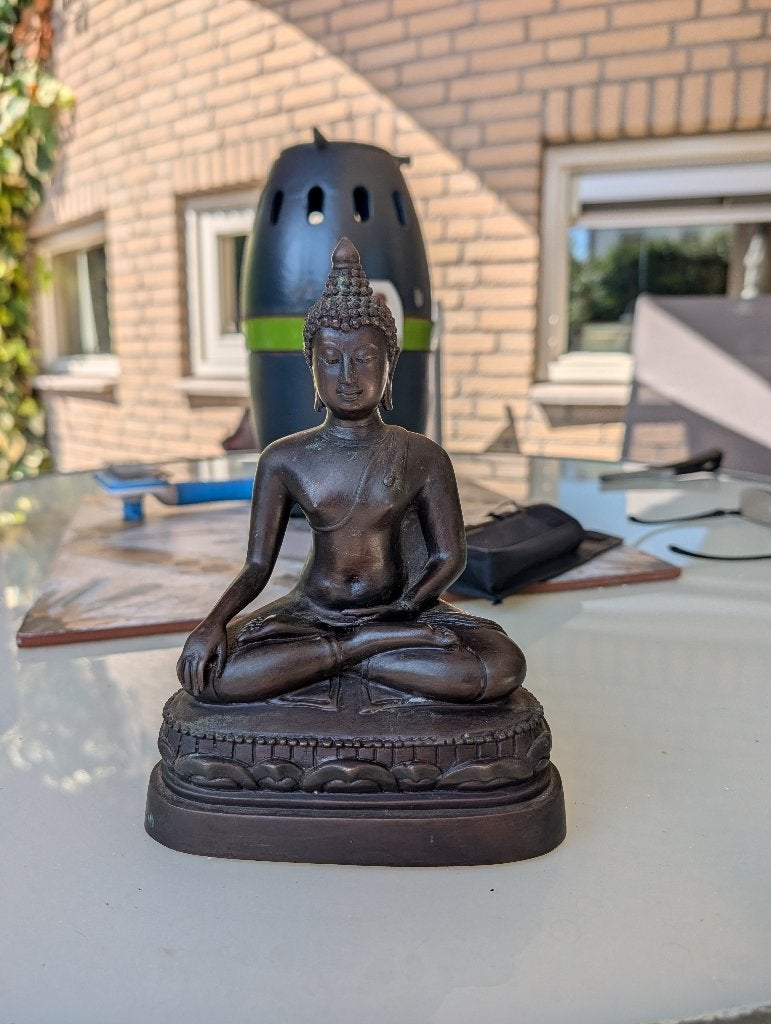 Decoratieve Boeddha – messing/bronskleurig, Ophalen, Gebruikt, Metaal, Overige kleuren