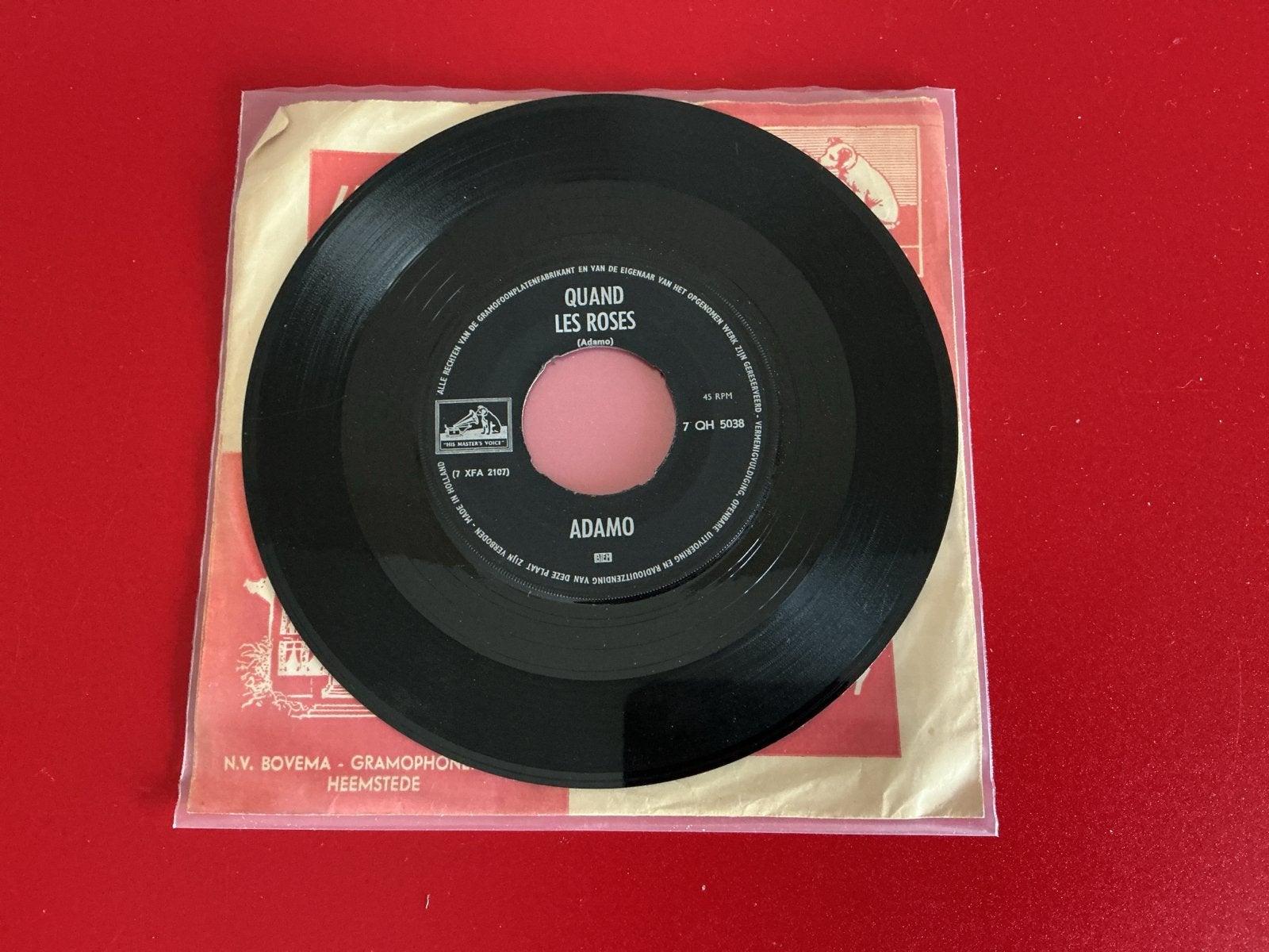Adamo - Quand Les Roses / Si Jamais - 7 inch vinyl single, Cd's en Dvd's, Vinyl Singles, Gebruikt, 7 inch, Ophalen of Verzenden