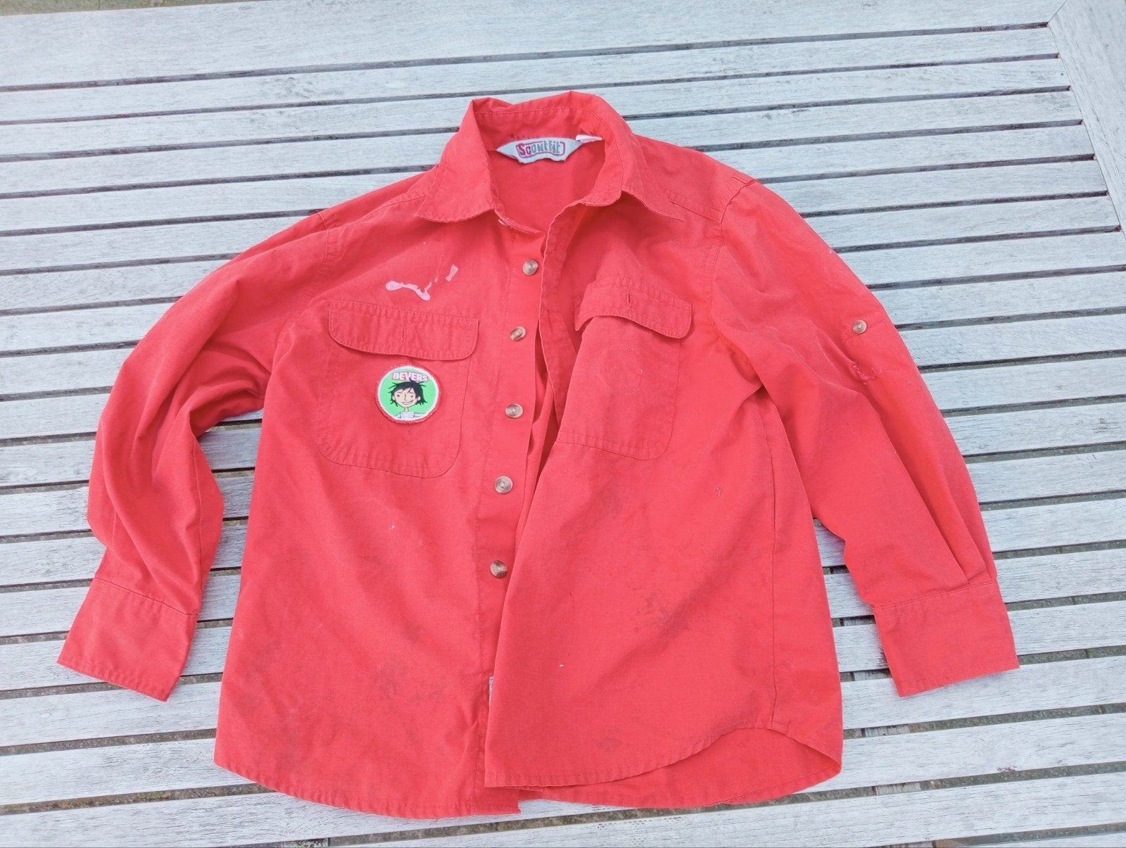 Bevers blouse scouting met insigne Bevers!, Verzamelen, Verzenden, Gebruikt