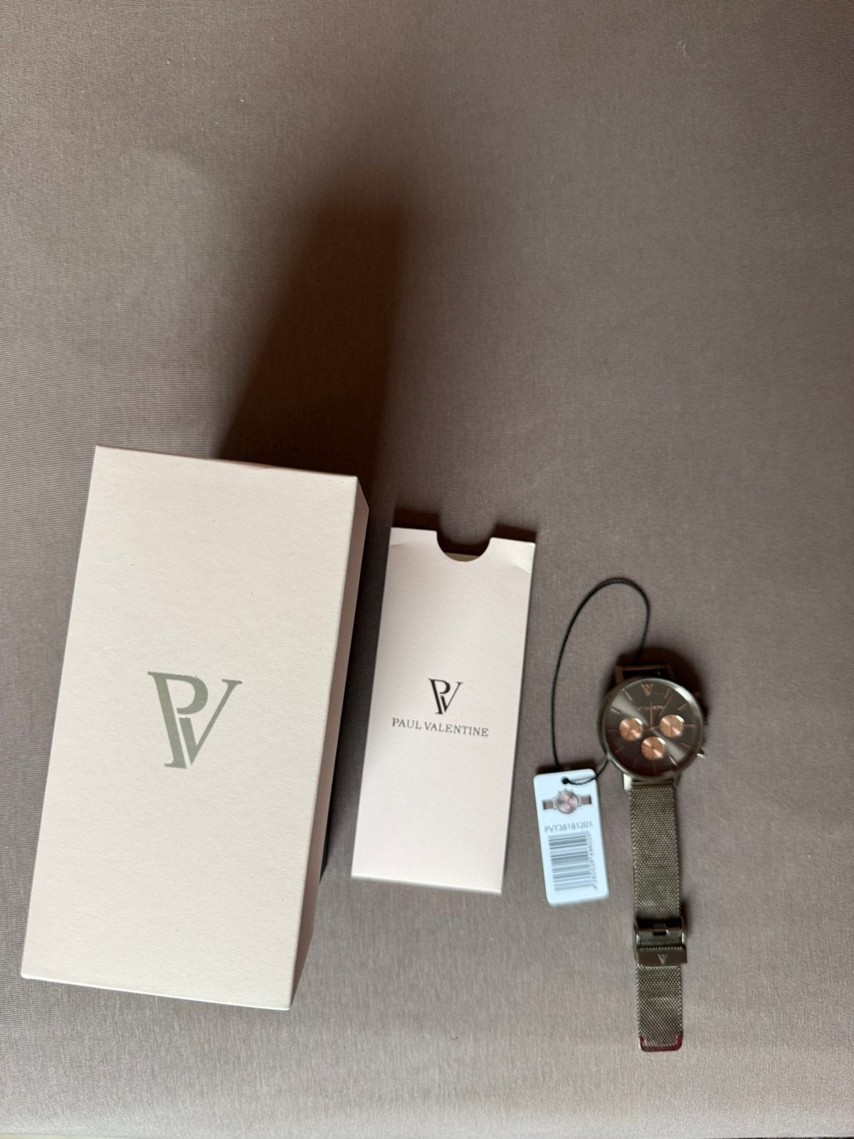 Paul valentine horloge khaki/ rose, Overige merken, Staal, Polshorloge, Ophalen of Verzenden