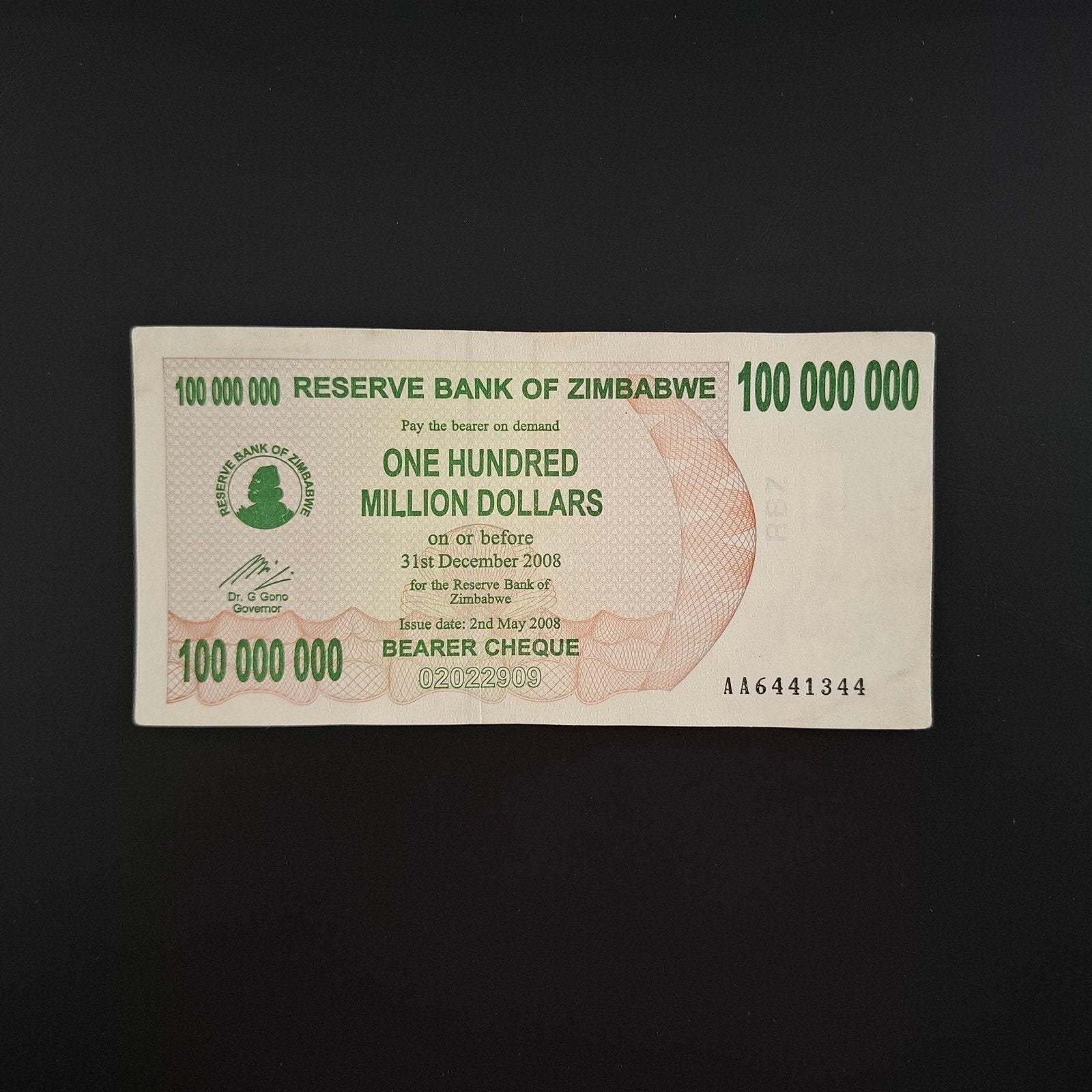 100000000 dollar Zimbabwe #054, Verzenden, Zimbabwe, Los biljet