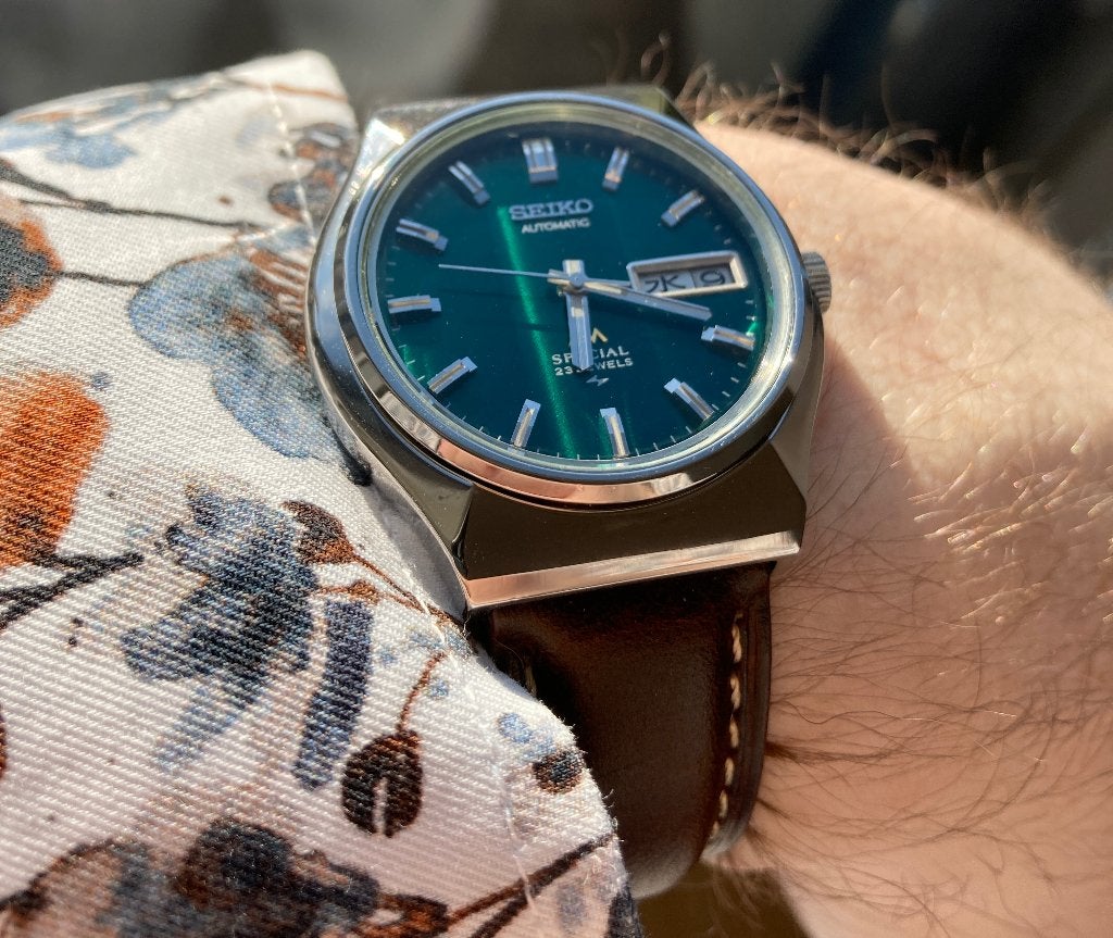 Seiko Lord Matic Special 36mm 5216-7040 horloge groen, Sieraden, Tassen en Uiterlijk, Seiko, Staal, Polshorloge, Ophalen of Verzenden