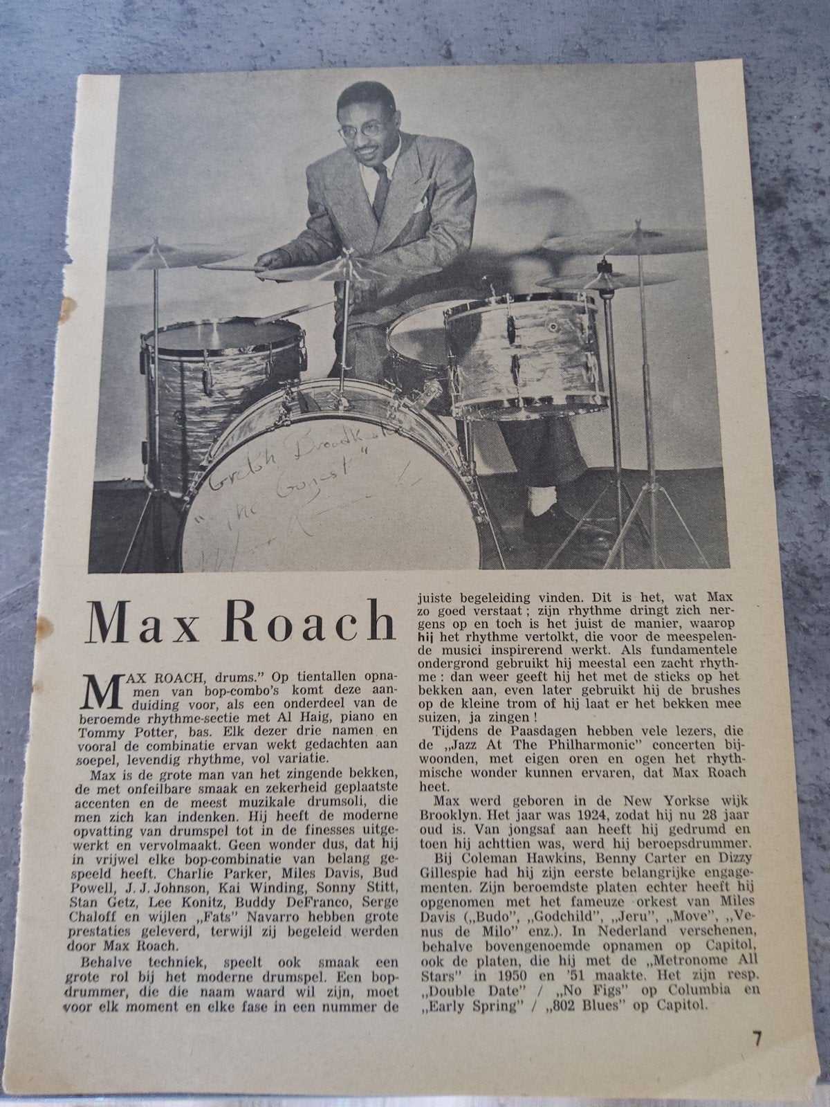 Max Roach, Ophalen of Verzenden, Zo goed als nieuw, Boek, Tijdschrift of Artikel