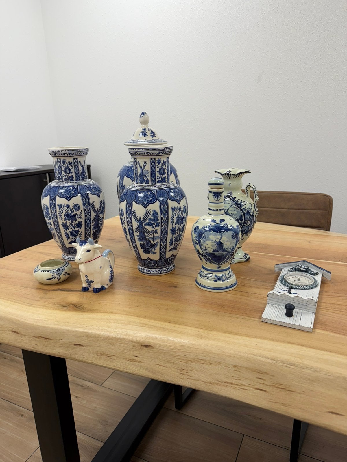 Delftsblauw vazen, dekselvaas Thorens muziekkan, Antiek en Kunst, Antiek | Vazen, Ophalen
