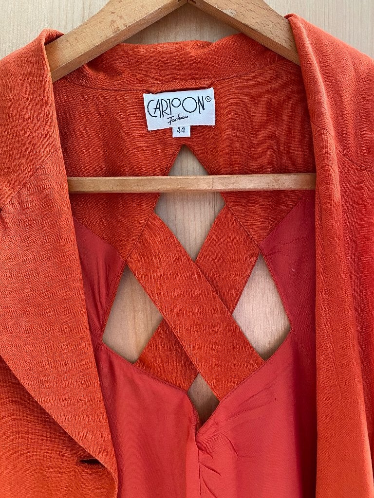Zomer jurk, Maat 42/44 (L), Oranje, Ophalen of Verzenden, Zo goed als nieuw