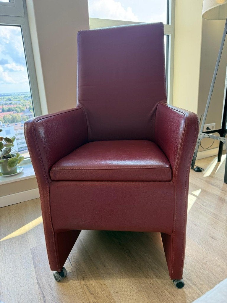 6 klassieke leren eetkamerstoelen, Ophalen, Gebruikt, Klassiek, Leer