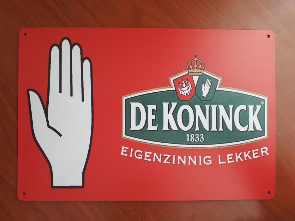 De Koninck 20x30 cm Metalen Reclamebord, Verzamelen, Biermerken, Ophalen of Verzenden, Nieuw, Reclamebord, Plaat of Schild, Overige merken