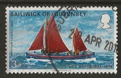 Guernsey 3, zeilboot, Verzenden, Gestempeld