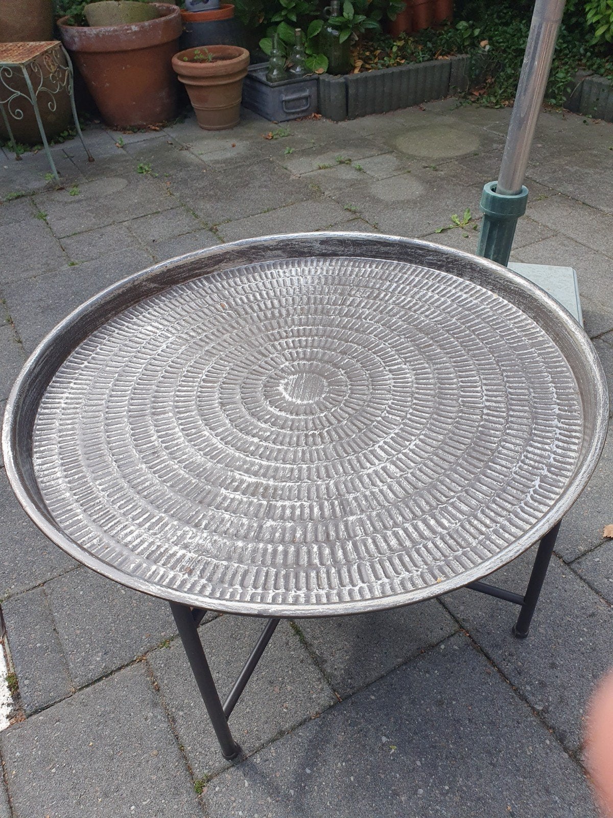 Nieuwe metalen salontafel - Marokkaanse stijl, Huis en Inrichting, Ophalen, 50 tot 100 cm, Rond, Nieuw