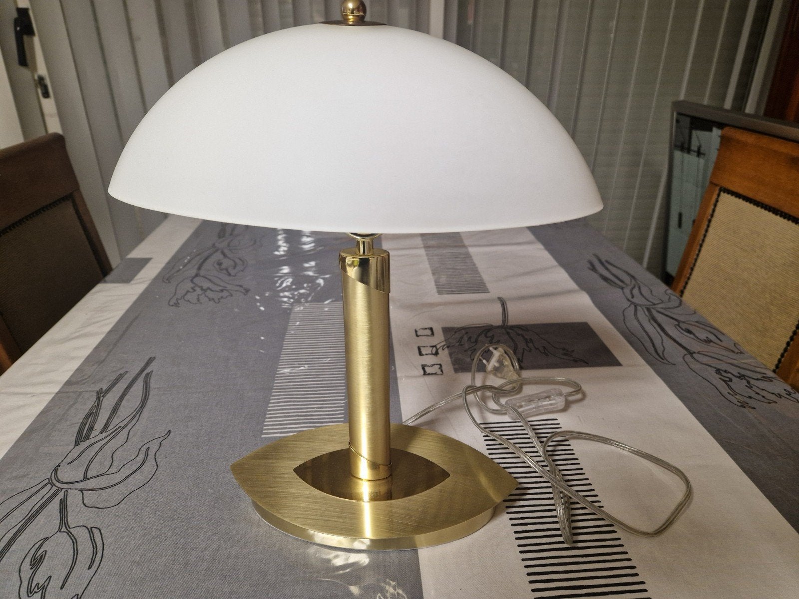 leuke tafellamp goudkleur ovale kap, Huis en Inrichting, Goud, 38 cm, E14 (klein), Ophalen of Verzenden