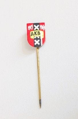 blikken speld AKB Amsterdamse Korfbal Ver. 1913-1963, Verzenden, Gebruikt, Overige onderwerpen, Speldje of Pin