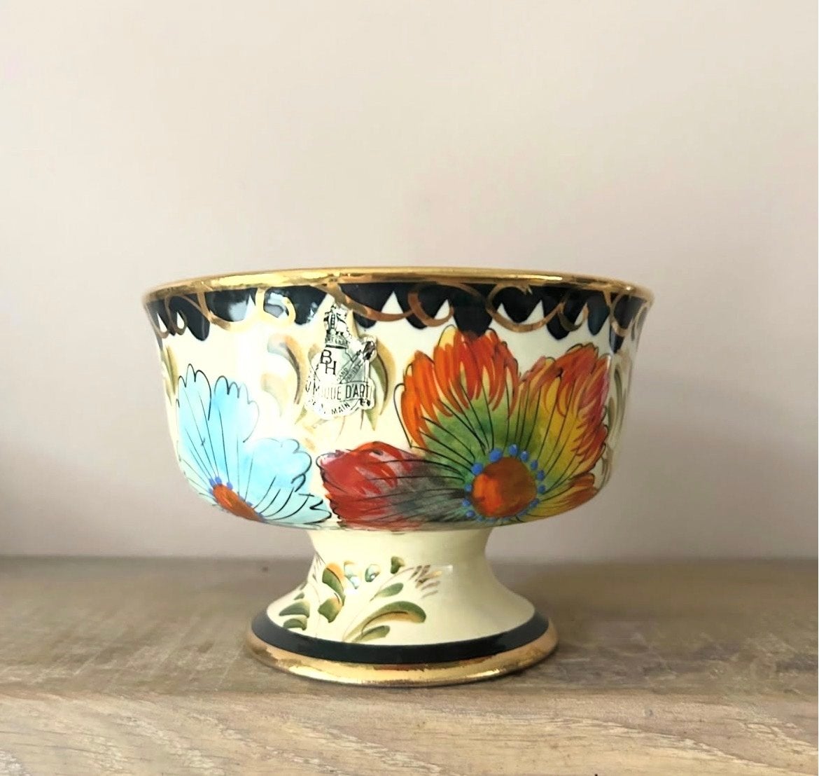 Vintage Kastkom H. Bequet Quaregnon - Handgeschilderd, Antiek en Kunst, Ophalen of Verzenden