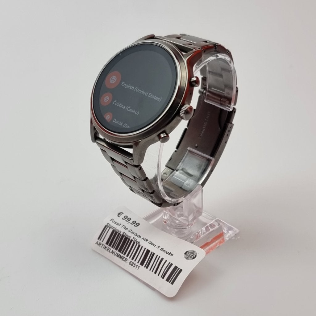 Fossil The Carlyle HR Gen 5 Smoke Stainless Steel Zilver, Fossil, Zo goed als nieuw, Support@fossil.com, 901 S. Central Expressway
Richardson, TX 75080
United States