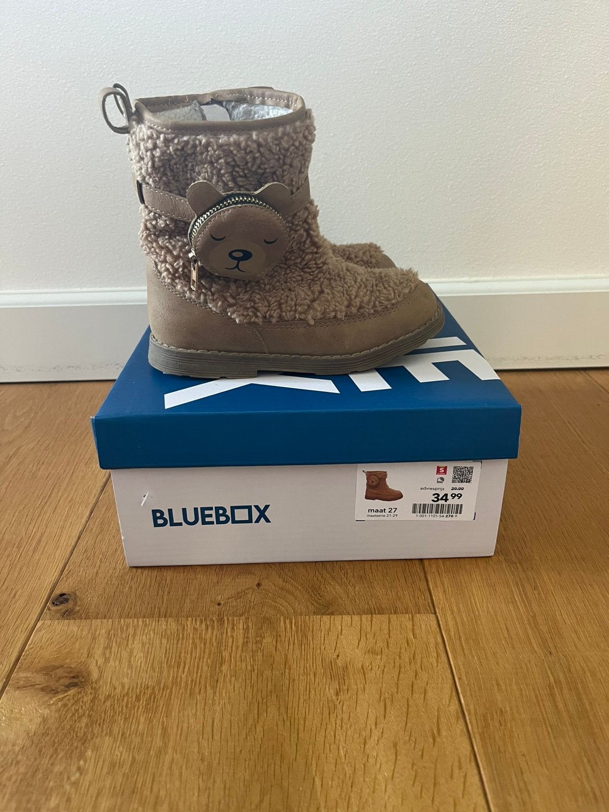 Blue Box Teddy laarsjes bruin met ritszakje maat 27, Verzenden, Meisje, Laarzen, Zo goed als nieuw