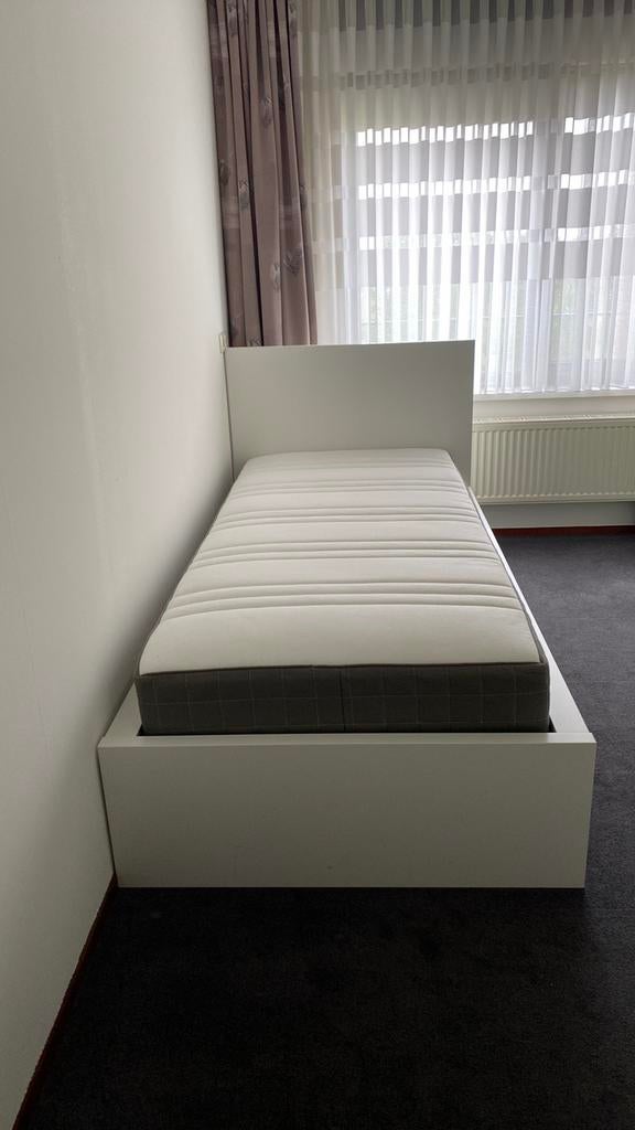 Mooi compleet 1 persoons wit bed IKEA, Ophalen, 90 cm, Eenpersoons, Wit