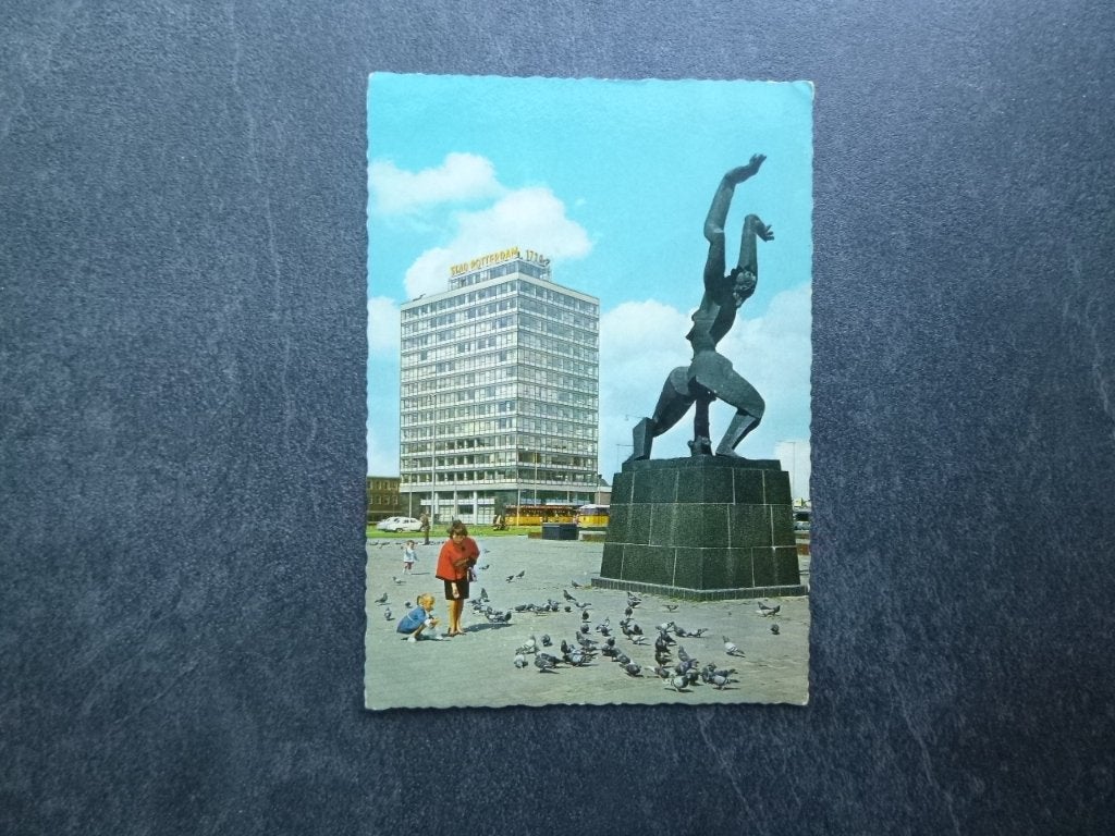 Rotterdam, monument verwoeste stad O. Zadkine 1966, Verzenden, 1960 tot 1980, Gelopen, Zuid-Holland