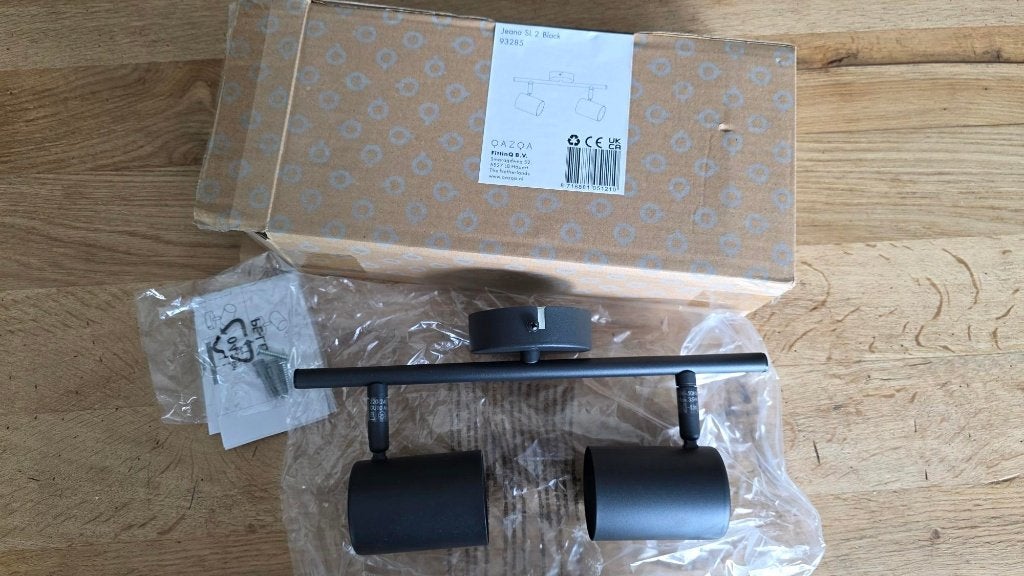 1x Spot zwart 2-lichts kantelbaar - Jeana, Huis en Inrichting, Lampen | Spots, Overige materialen, Geschikt voor wandmontage, GU10