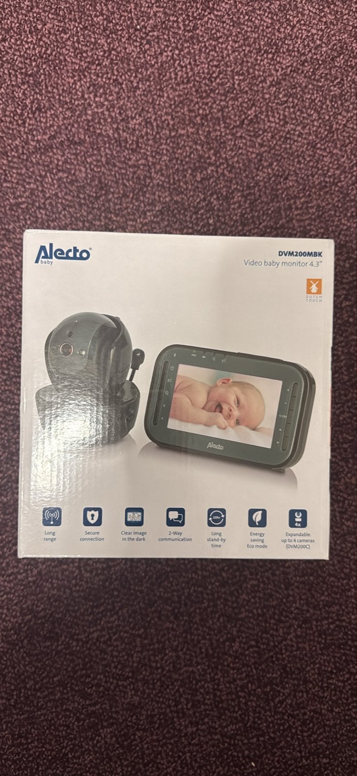 Alecto babyfoon met camera - DVM200MBK, Ophalen of Verzenden, Zo goed als nieuw, 250 meter of meer, Camera